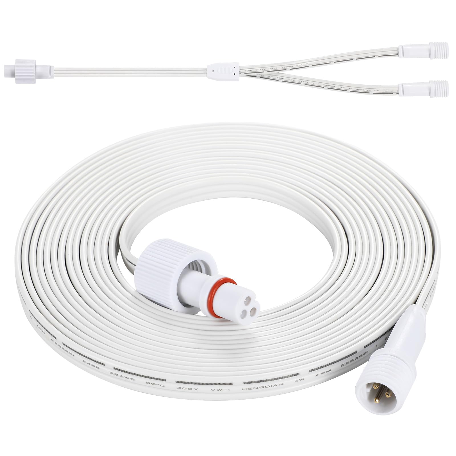 13FT Waterproof Extension Cable, 3-Pin, Outdoor Light Extension Cable for Go-vee H705A H705B H705C H706A H706B H706C