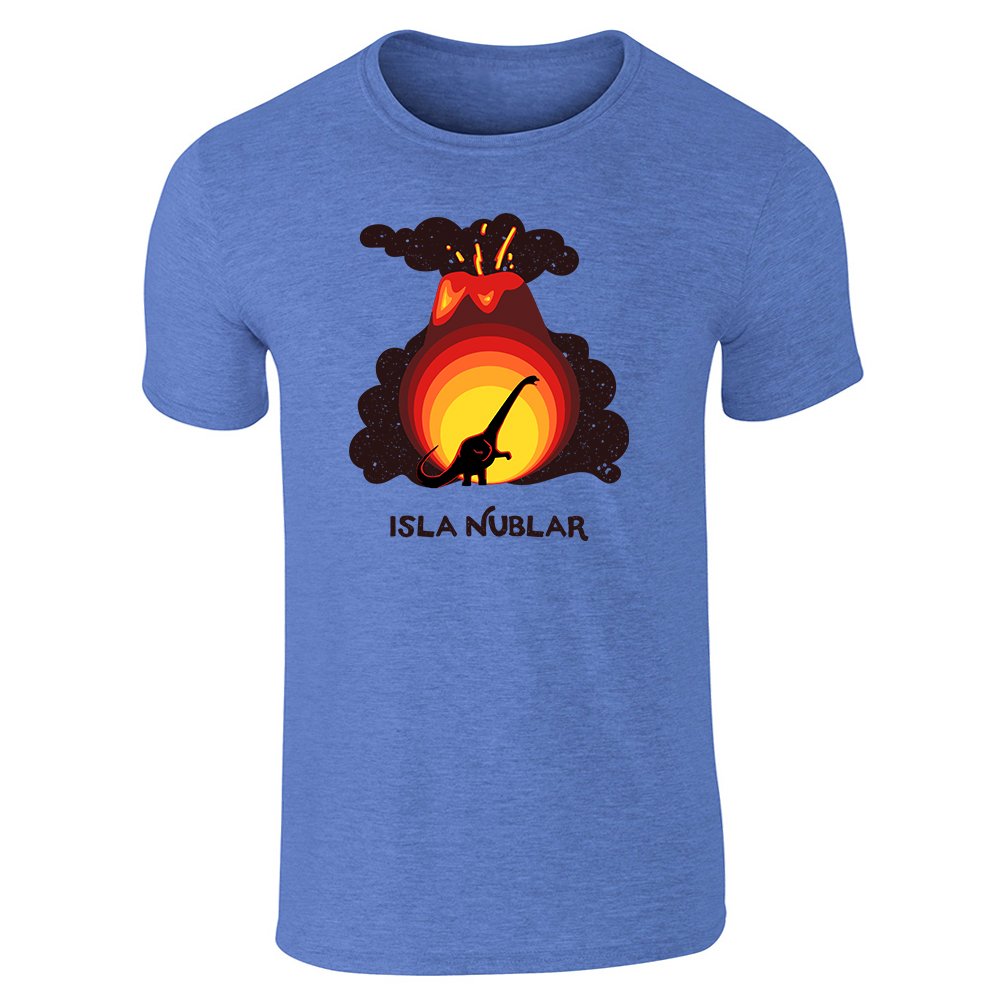Isla Nublar Travel Vacation Dinosaurs Funny Heather Royal Blue L Graphic Tee T-Shirt for Men