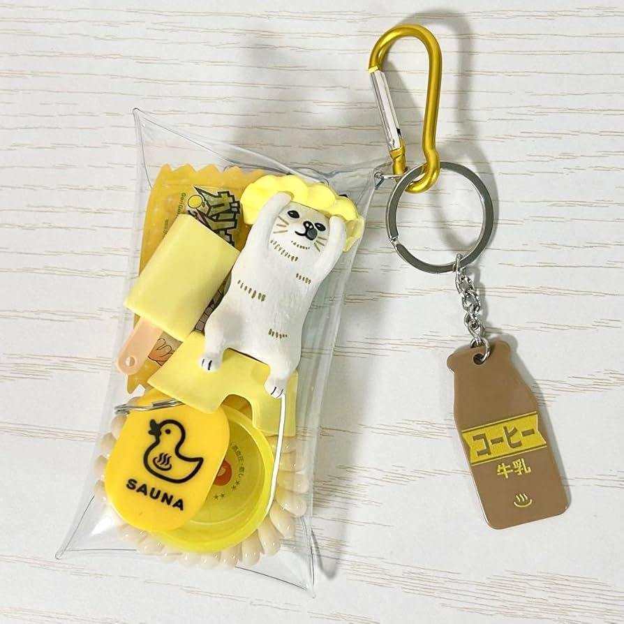ガチャ詰めポーチ　サウナ　温泉　銭湯　温泉　アヒル　イエロー系 Amazon.co.jp: ガチャ詰めポーチ 銭湯 お風呂 ミニポーチ アヒル