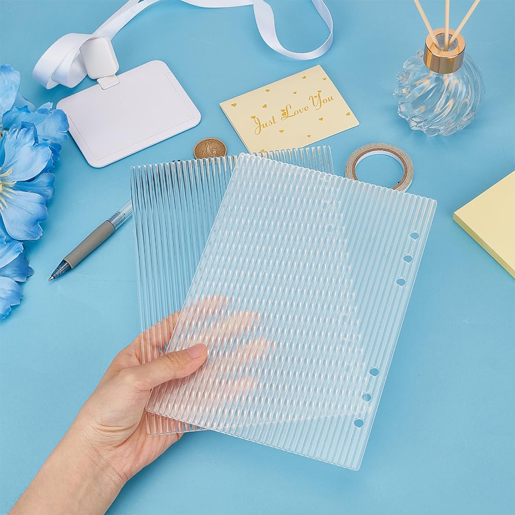 2 copertine per raccoglitori A5 in acrilico trasparente, 6 anelli, 21 x 14,9 x 0,3 cm, ricaricabili, 6 fori, per raccoglitori di budget, diario di viaggio, organizer da ufficio