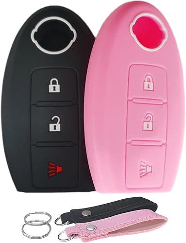 Funda de silicona para llavero sin llave, compatible con Nissan Armada Frontier Pathfinder Juke Leaf Murano Quest Rogue Sentra, Titan, Versa Xterra