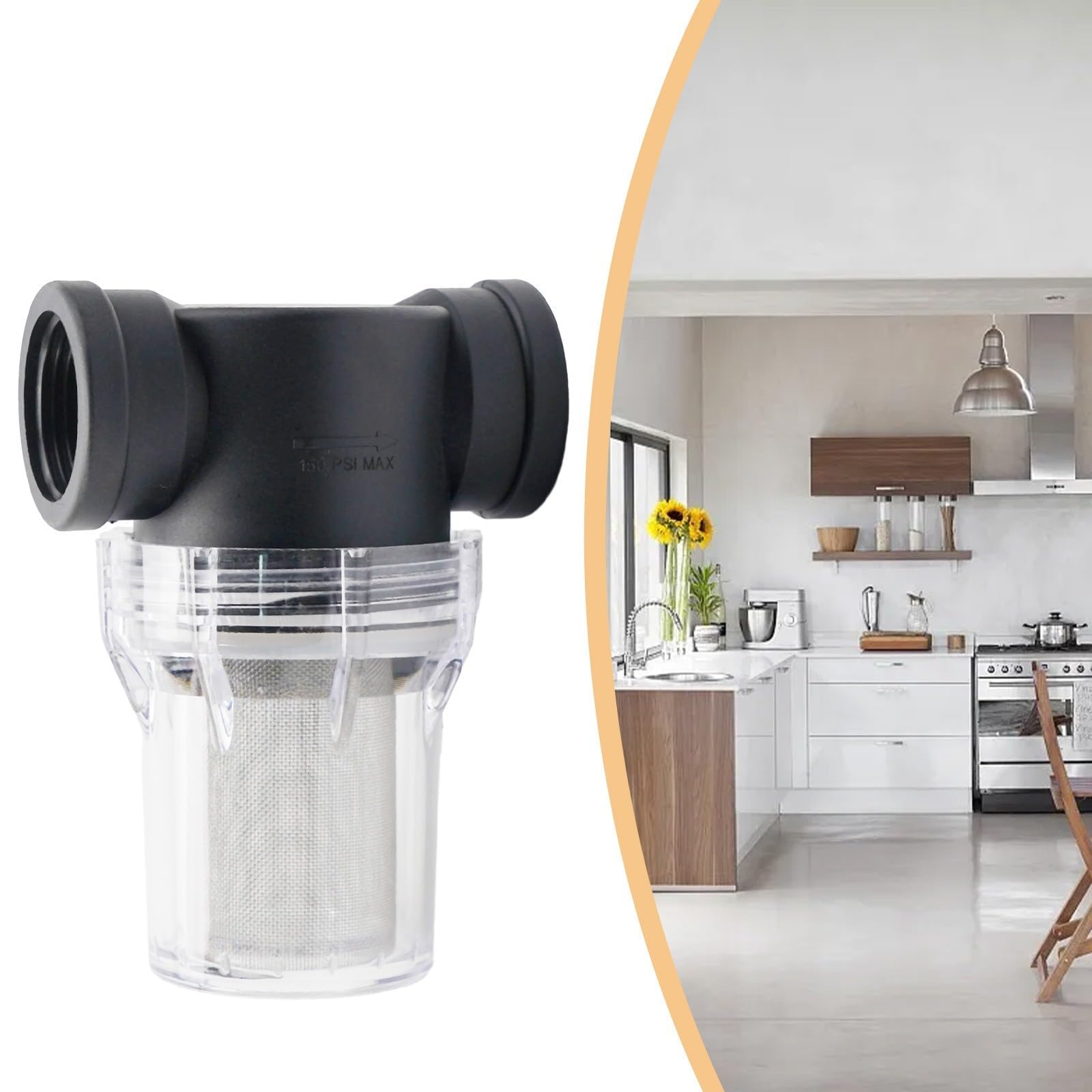 Inline-Wasserpumpen-Filtersieb für Gartenbewässerungssysteme mit 40 Mesh oder 80 Mesh Filtration und kompatibel mit Standard-Rohrgewinden (2,5 cm 40 Mesh)