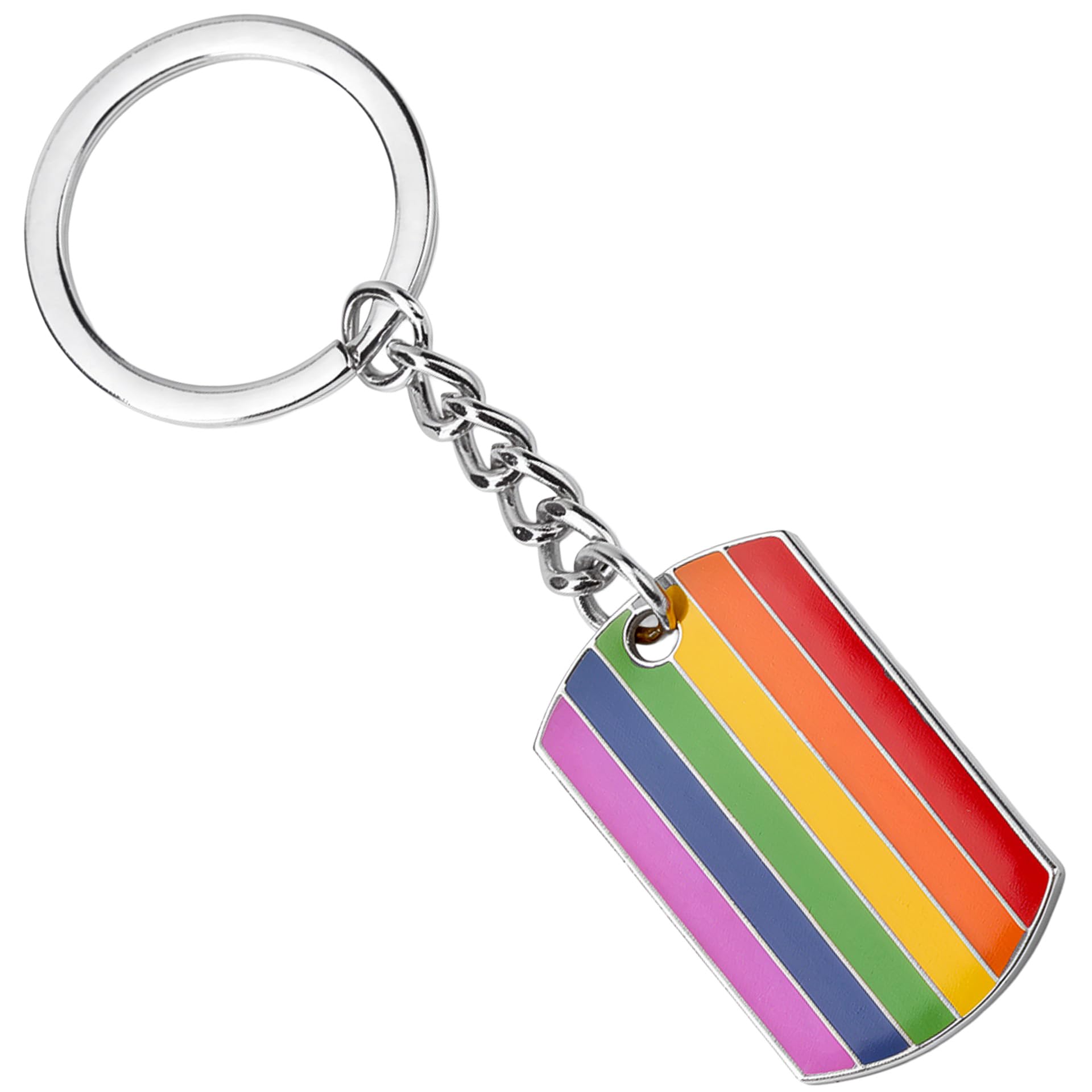Panda Loco Unisex Rainbow Pride Lgbtqi+ Flag Dog Tag Keychain (Rainbow)