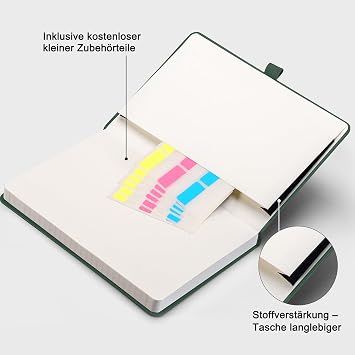 Notebook A5 Ruled 120 g/m² Paper 160 Pages Dark Green
