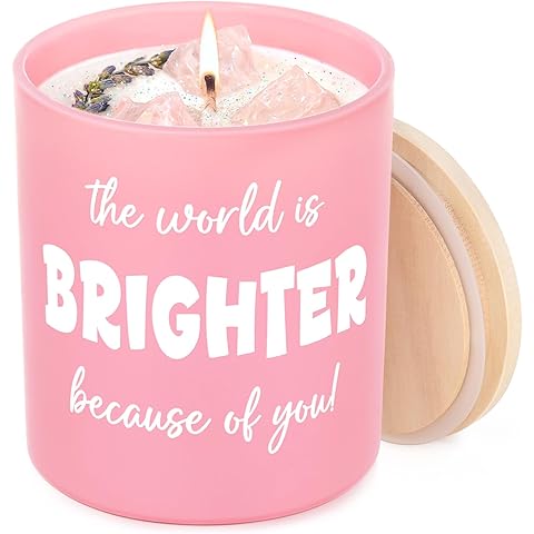 Afterprints Thank You Gifts for Women, 10oz Friendship Scented Candle, Inspirational & Appreciation Gifts for Mom, Sister, Friends, Teacher, Coworker, Pink Jar Soy Wax Candles