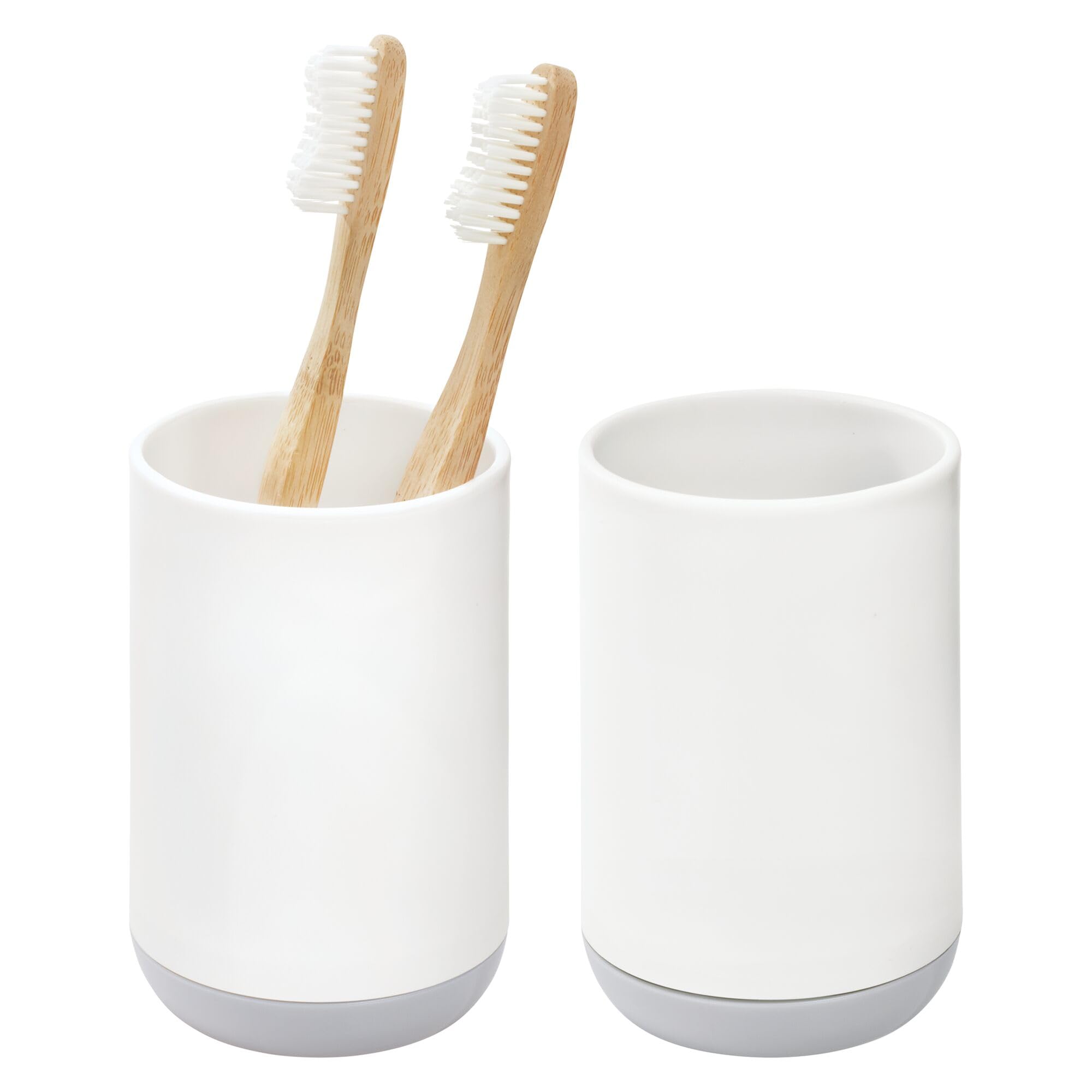 Poubelle de salle de bain ovale iDesign plastique résistant et entretien facile