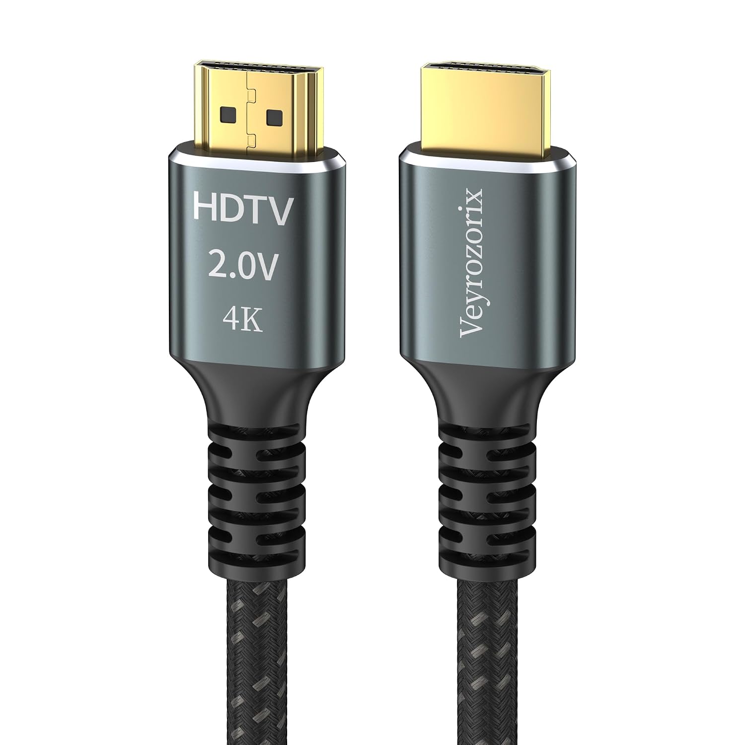 4K HDMI Cable 6.6FT High Speed Braided HDMI 2.0 Cable 18Gbps 4K@60Hz 3D ARC,Gold Plated Connector HDMI Cord HDCP 2.2 Compatible with UHD TV Monitor Laptop Xbox PS4/PS5 Roku TV ect