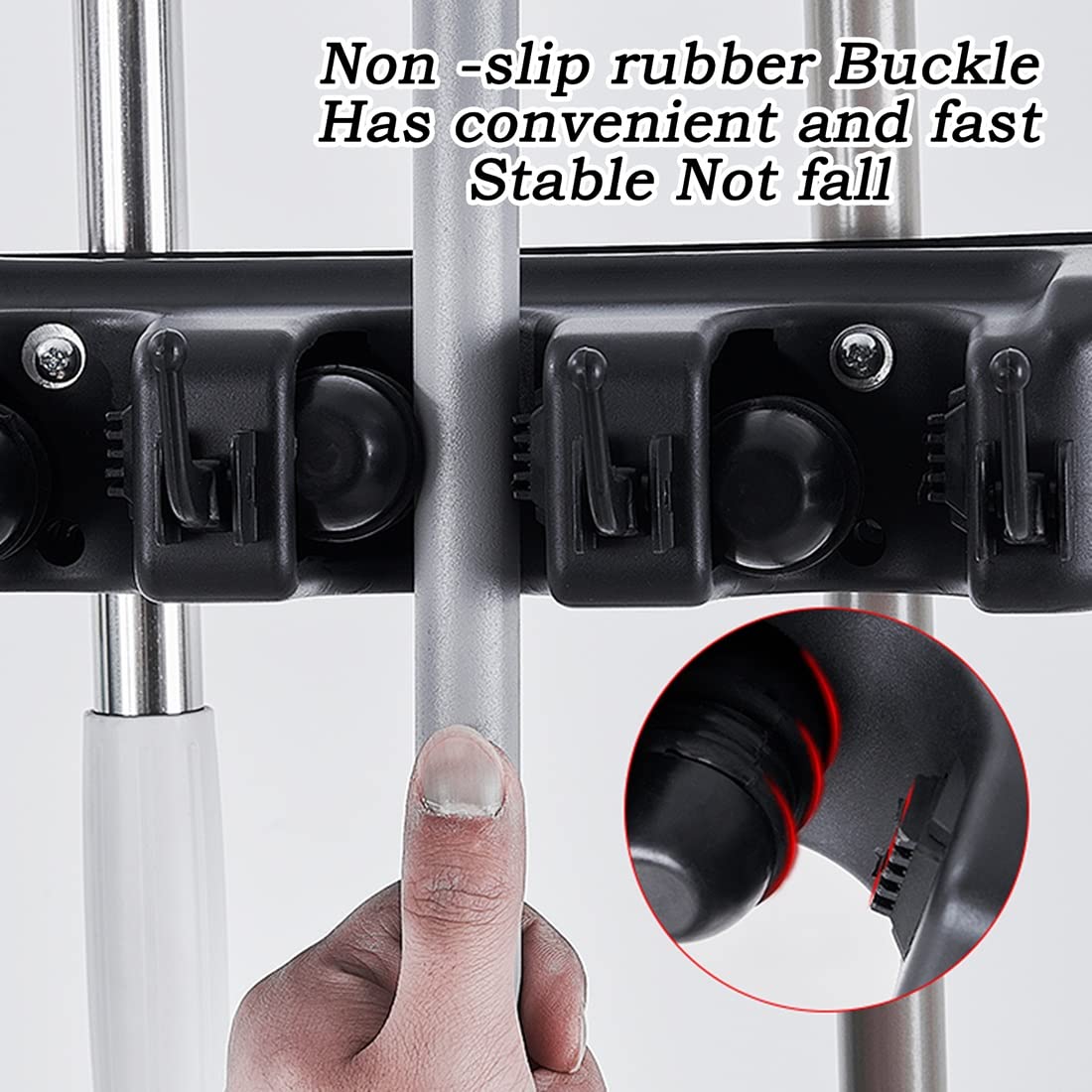 Besenhalterung Wand, Gerätehalter Edelstahl Besen Mop Halter, Besenstielhalter Gartengerätehalter Wand Selbstklebend für Schrank Balkon Badezimme (Size : 20 Shots)