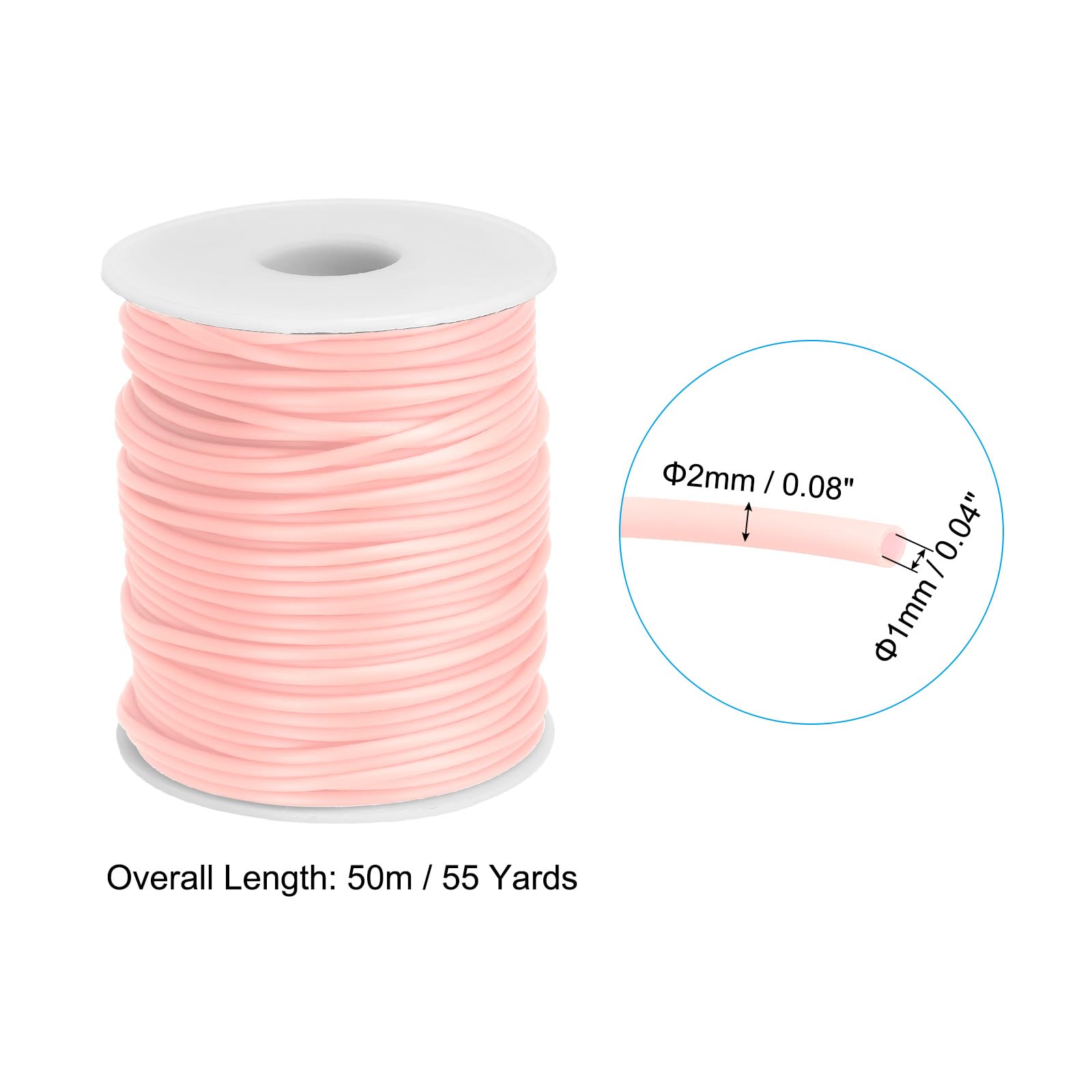 PATIKIL Hollow Pipe Rubber Cord 55 Yards 2mm - Image 2