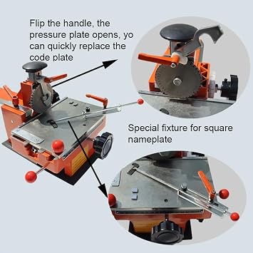 Manual Nameplate Metal Label Stamping Printer Machine Semi-Automatic Sheet Embosser with Fixture 4mm