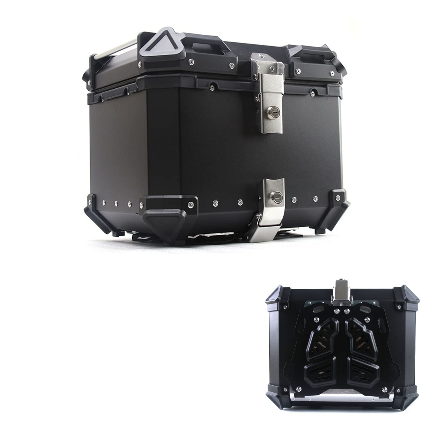 Baúl Trasero para Moto, Maleta Superior for Motocicleta for(Black,55L)