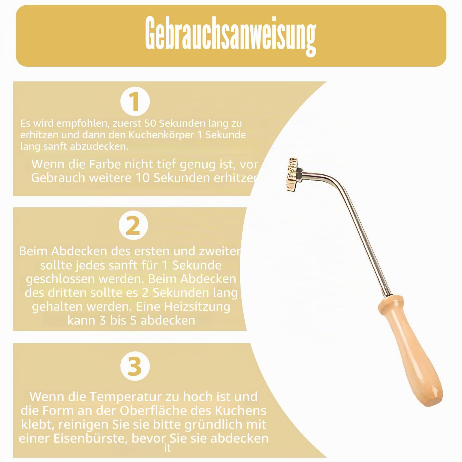 Personalisiertes Brandeisen für Hamburger, Brennen aus Messing, für Steaks und Hamburger, professionelles Grillwerkzeug, Kuchenstempel, für Köche zu Hause und Lebensmittel-Lkw