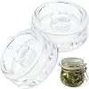 2 Pack Glass Fermentation Weights, 7 cm Wide Mouth Fermentation Jars to Remove Excess Brine for Fermenting Pickles Sauerkraut