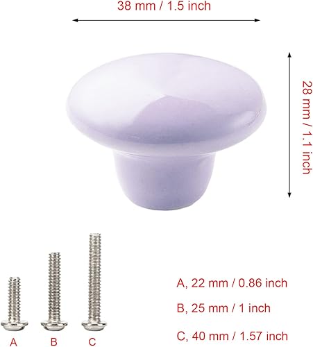 Vista 51 de HUAMULAN 15 pomos de cerámica brillante con botón redondo de hongo, vestidor, tiradores vintage, manijas de puerta, armario, cajón, diámetro de 1.5