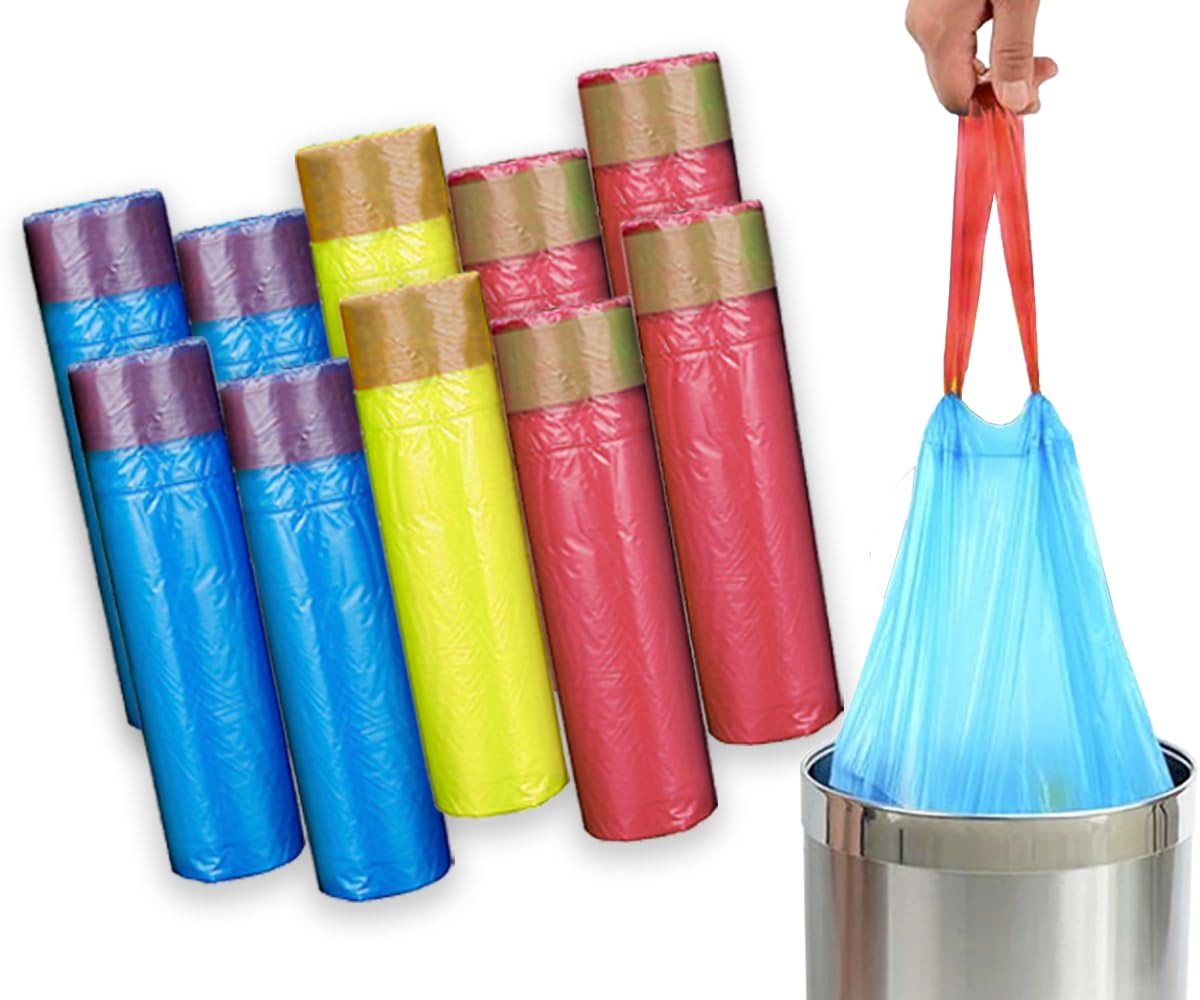 PESCADOR Drawstring Bin Disposable Liners, 4 Gallons, 45x50 CM, 150 Count