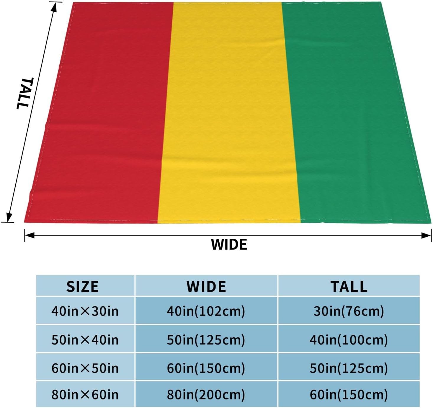 Guinea Flag Blanket Ultra Soft Micro Fleece Blanket Throw for Couch Sofa Bed