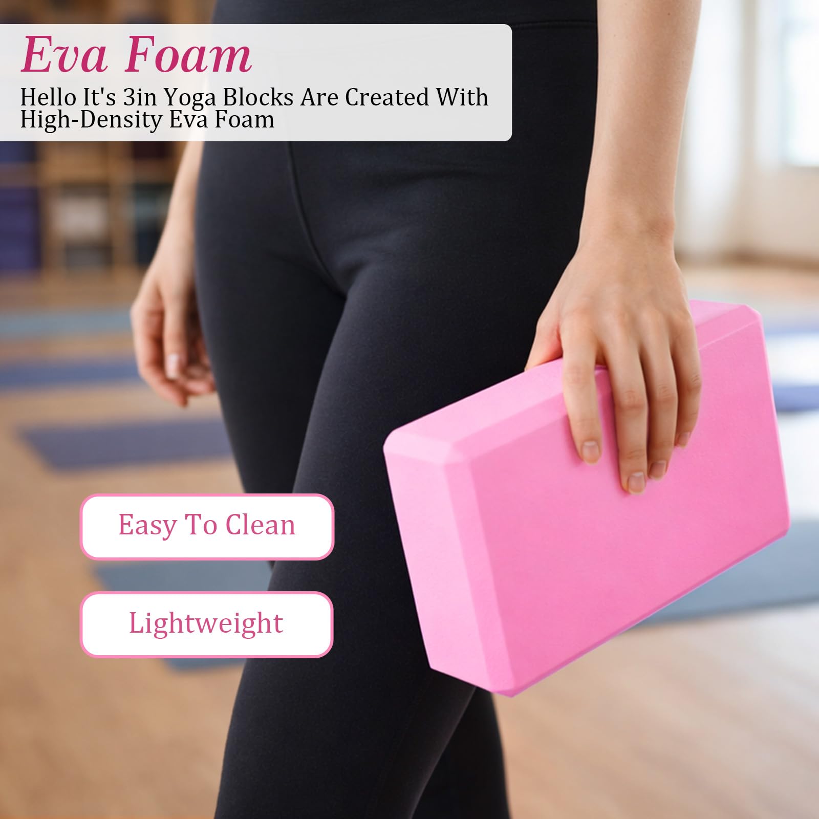 Yoga-Blöcke, 22,9 x 15,2 x 8,9 cm, EVA-Schaum, leicht, rutschfest, Yoga-Requisiten, fest und stützend, für Yoga, Pilates, Dehnen, Meditation, 6 Stück