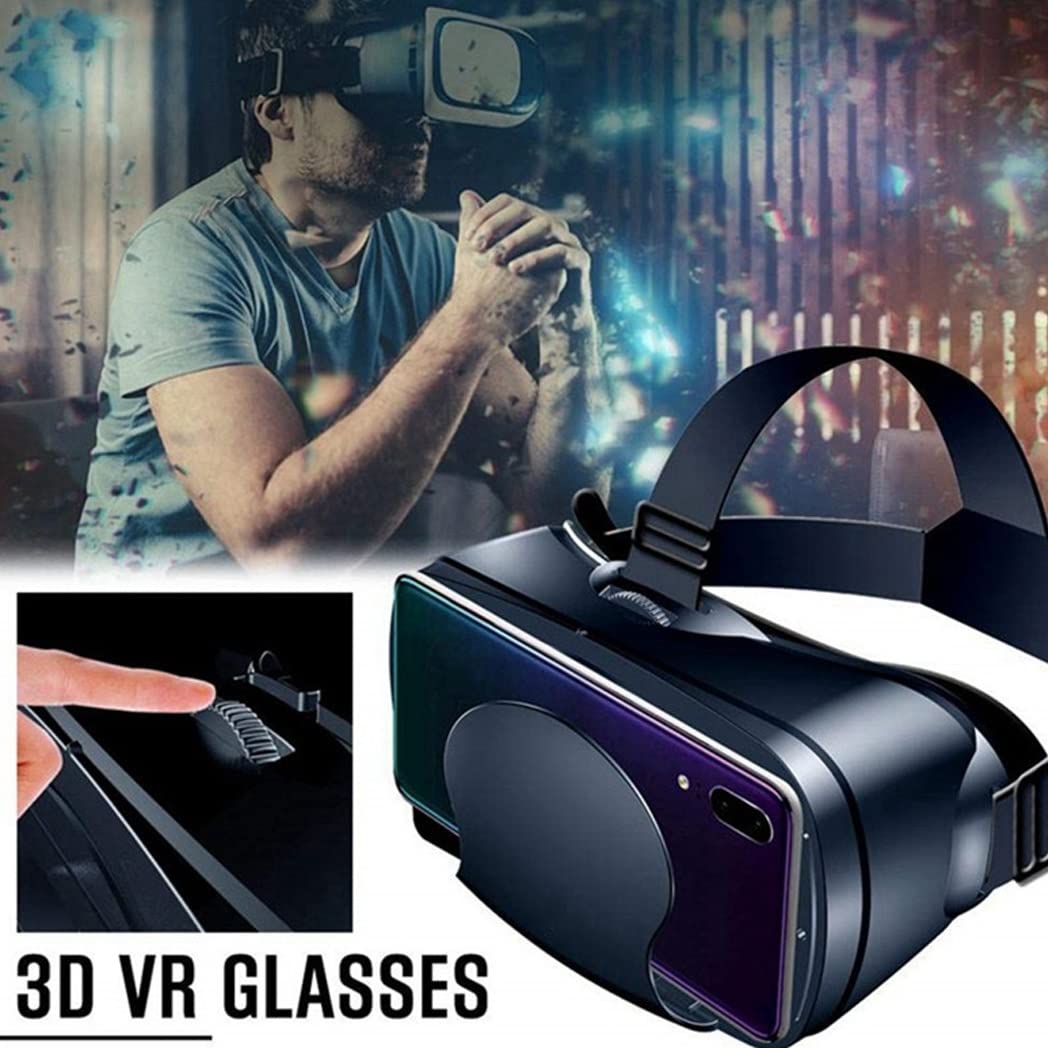 Occhiali VR, Visore Realtà Virtuale, Cuffie 3D VR Compatibile con Tutti Gli, Lente Regolabile per Film e Giochi 3D, per iPhone 13 Pro Max/13 Pro/13/12/11, per Samsung Galaxy S21, Huawei, Xiaomi