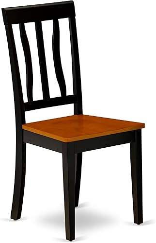 Miniatura 9 de East West Furniture AVAT7-BLK-W Juego de mesa de comedor moderno de 7 piezas consta de una mesa de madera ovalada con hoja de mariposa y 6 sillas de