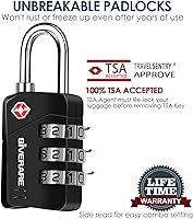 Vista 5 de 2 Pack TSA Approved Travel Luggage Locks, Metal Combination Lock, Alloy Keyless 3-Digit Padlocks, TSA Accepted Compatible Padlock for Gym Locker