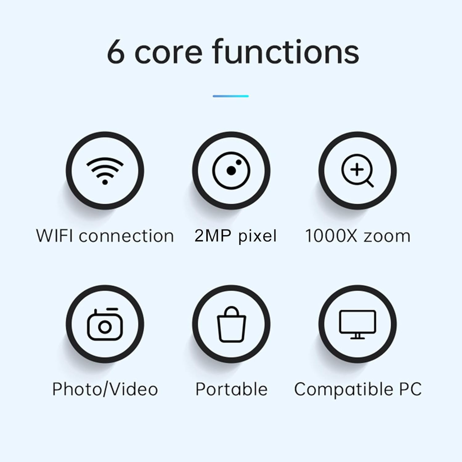 Digital Microscope, 50X-1000X Magnification Handheld Microscopes with 8 LEDs, Portable USB Microscope Camera for Phone PC Tablet, for for Android
