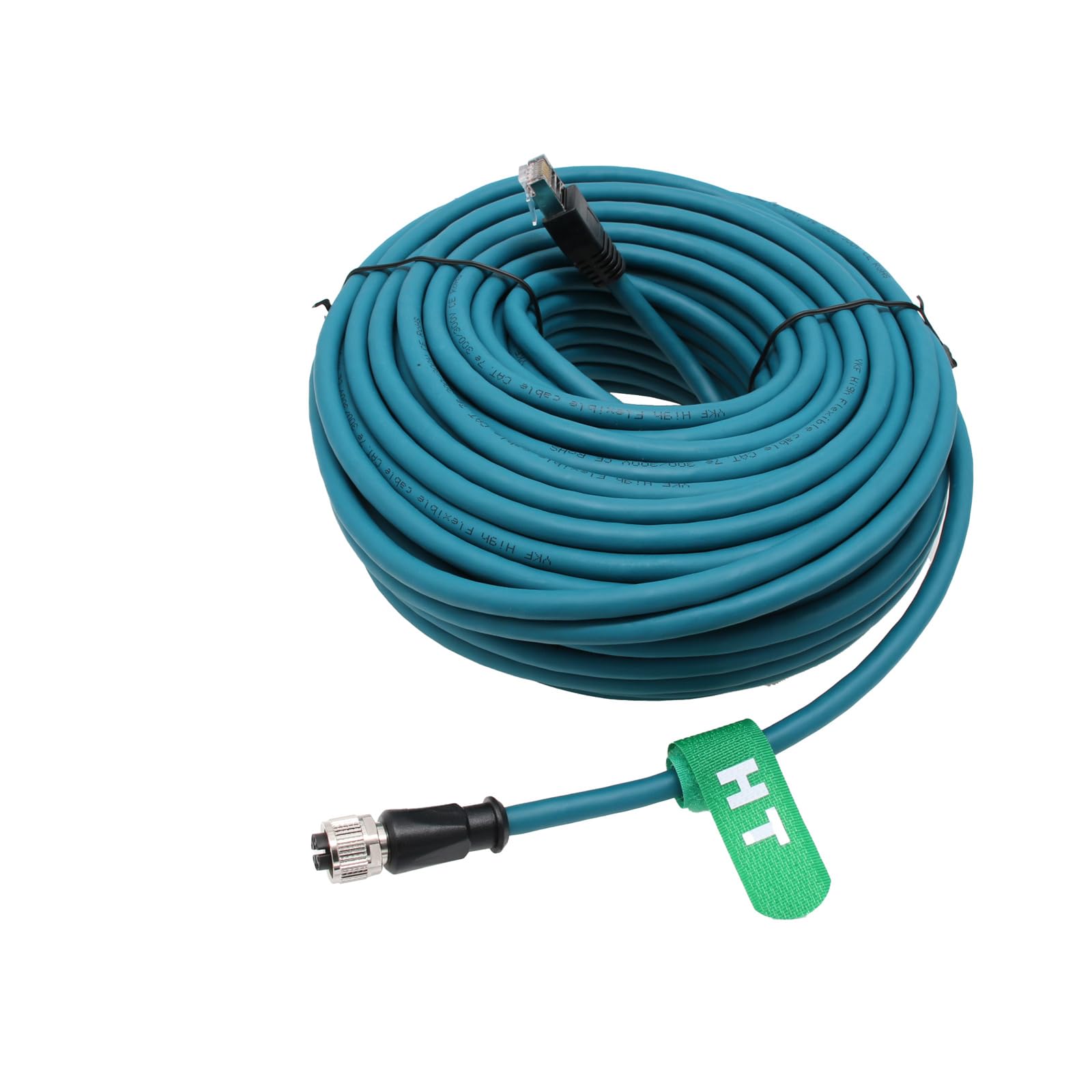 HangTon Câble réseau Ethernet M12 à code X 8 broches femelle vers RJ45 Cat7e Cordon de raccordement pour actionneur d'automatisation industrielle Cognex Commutateurs réseau Profibus 30 m