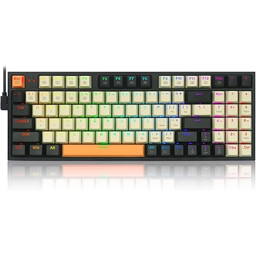 Redragon Wired Mechanical Gaming Keyboard with RGB Backlit, 94 Keys, Programmable Macro Editing, Numeric Pad, Red Switches, Compact Keyboard Mechanical for Pc Mac Ipad, K636CLO