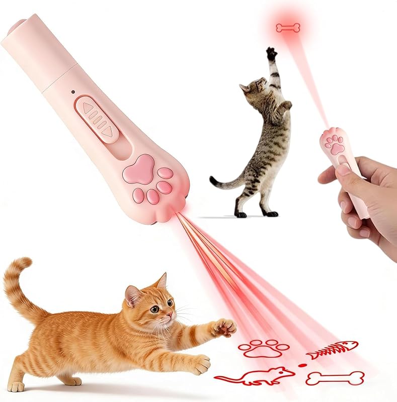 Juguete láser interactivo recargable para gatos, 3 modos 5 patrones | Juguetes para gatos, juguetes para gatos de interior, juguetes, puntero láser, juguete interactivo para gatos, juguete para gatos con puntero láser, juguete con puntero láser para gatos