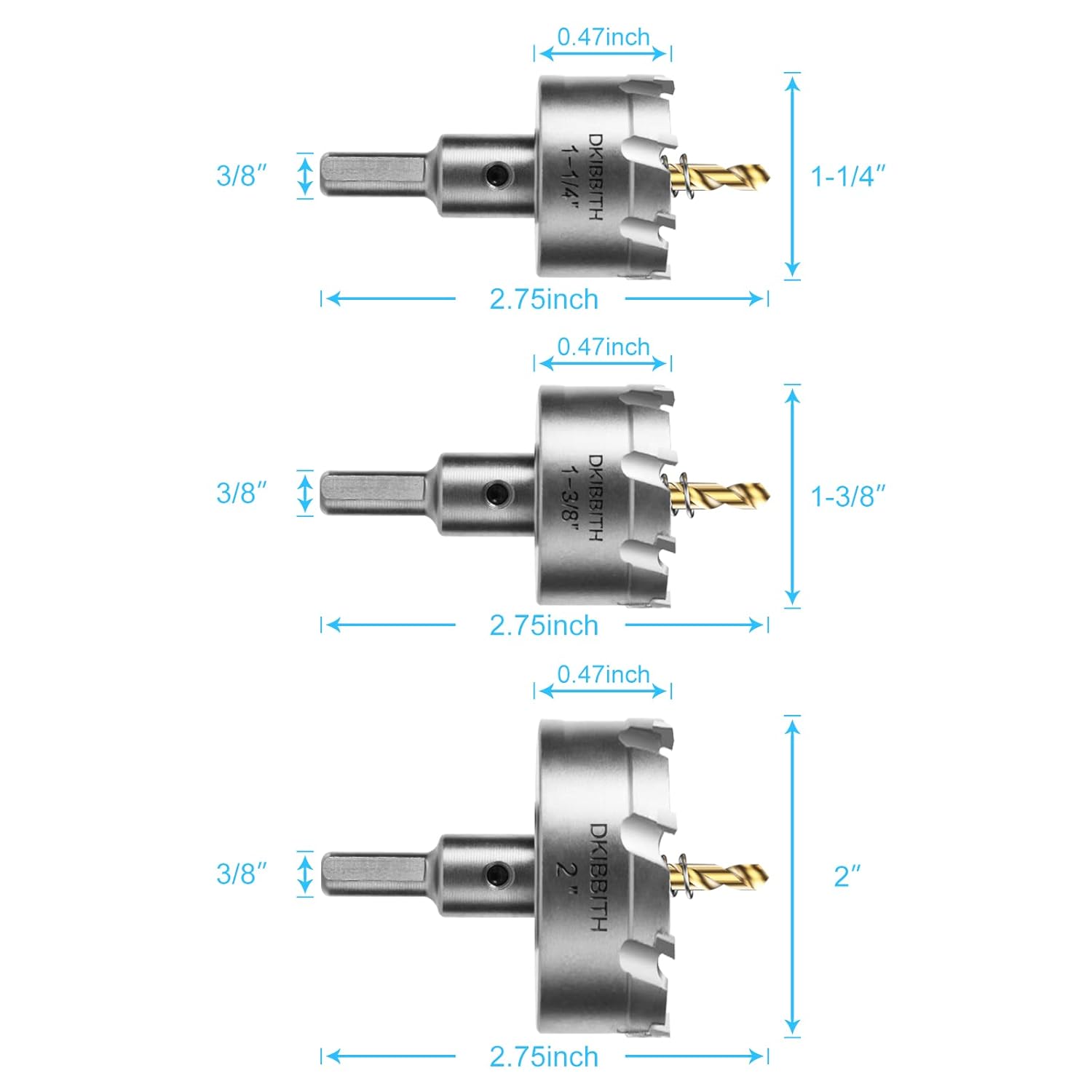 7 Pcs TCT Hole Saw Kit, Tungsten Carbide Tipped Hole Saw Set Heavy Duty for Stainless Steel Hard Metal Wood Plastic,with Extra Pilot Drill Bits : Tools & Home Improvement
