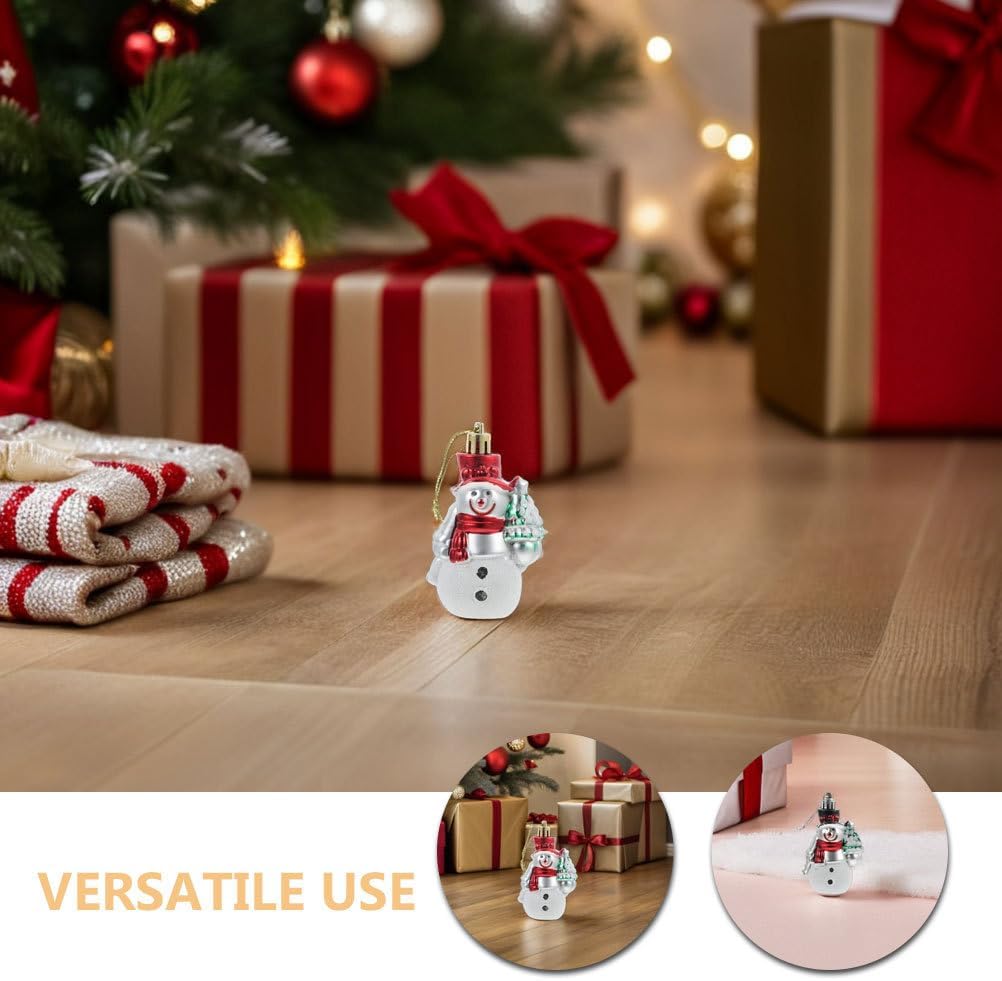Ciieeo 8pcs Snowman Ornaments: Plastic Christmas Tree Hanging Decorations for Winter Holiday Party, Assorted Color Snowman Figurines for Farmhouse Decor - Image 3