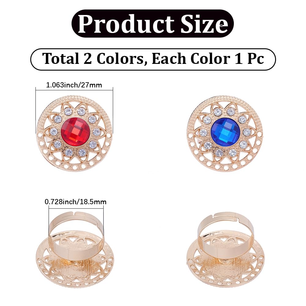 2 pz. Anelli per Cravatta Da Uomo Rotondi e Piatti con Cristalli Scintillantis CHISusura per Cravatta In Lega con Strass Lucidi Porta Anelli Accessori Set per Uomo Gioielli Da Sposa Regalo F