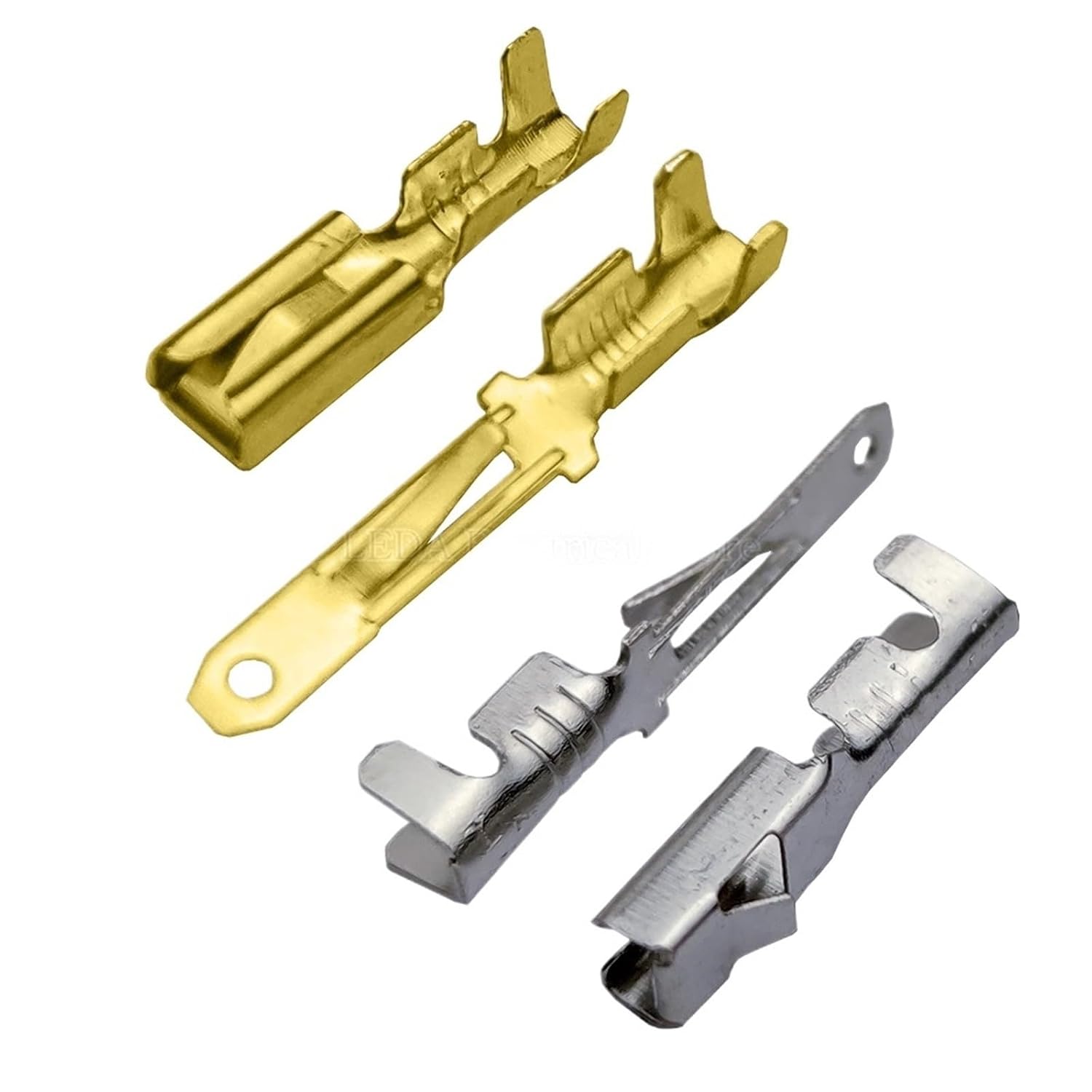 100Pcs/50Pcs 2.8mm Automotive Crimp Terminal Male Female Spade Connector Brass Auto Splice Wire DJ611-E2.8A DJ621-E2.8(Female Gold,100 Pcs)