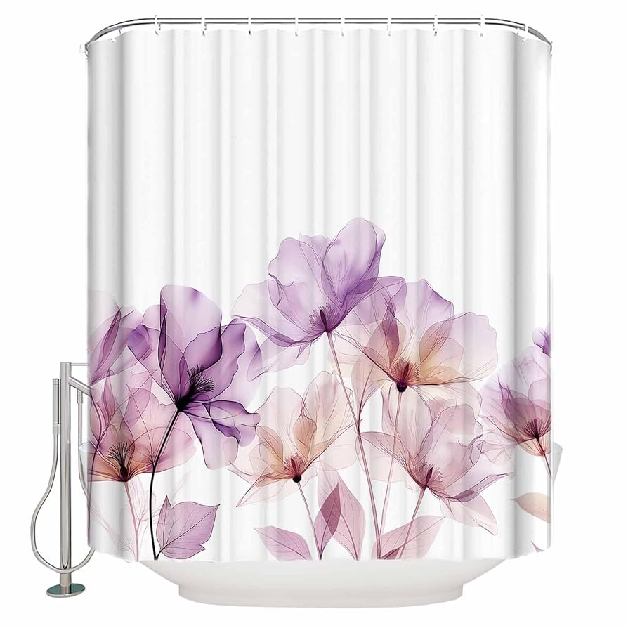 Amazon.com: Shower Curtain Pink Watercolor Flower Texture