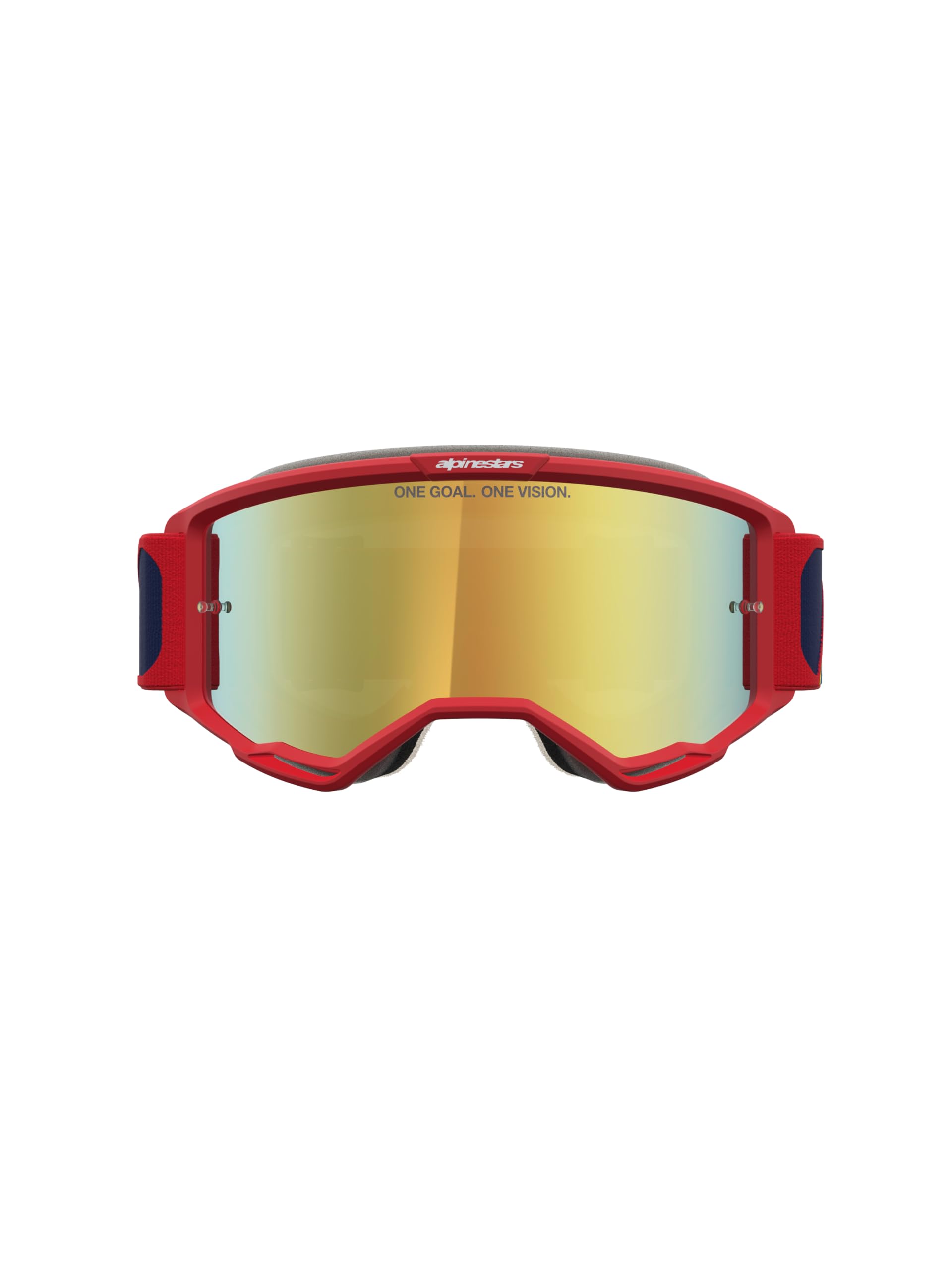 Alpinestars Vision 5 Drag Mirror Occhiali da motocross | Montatura in uretano A-FLEX, schiuma multistrato da 17 mm, ventilazione RAM-AIR, ampia visione periferica, lenti a specchio