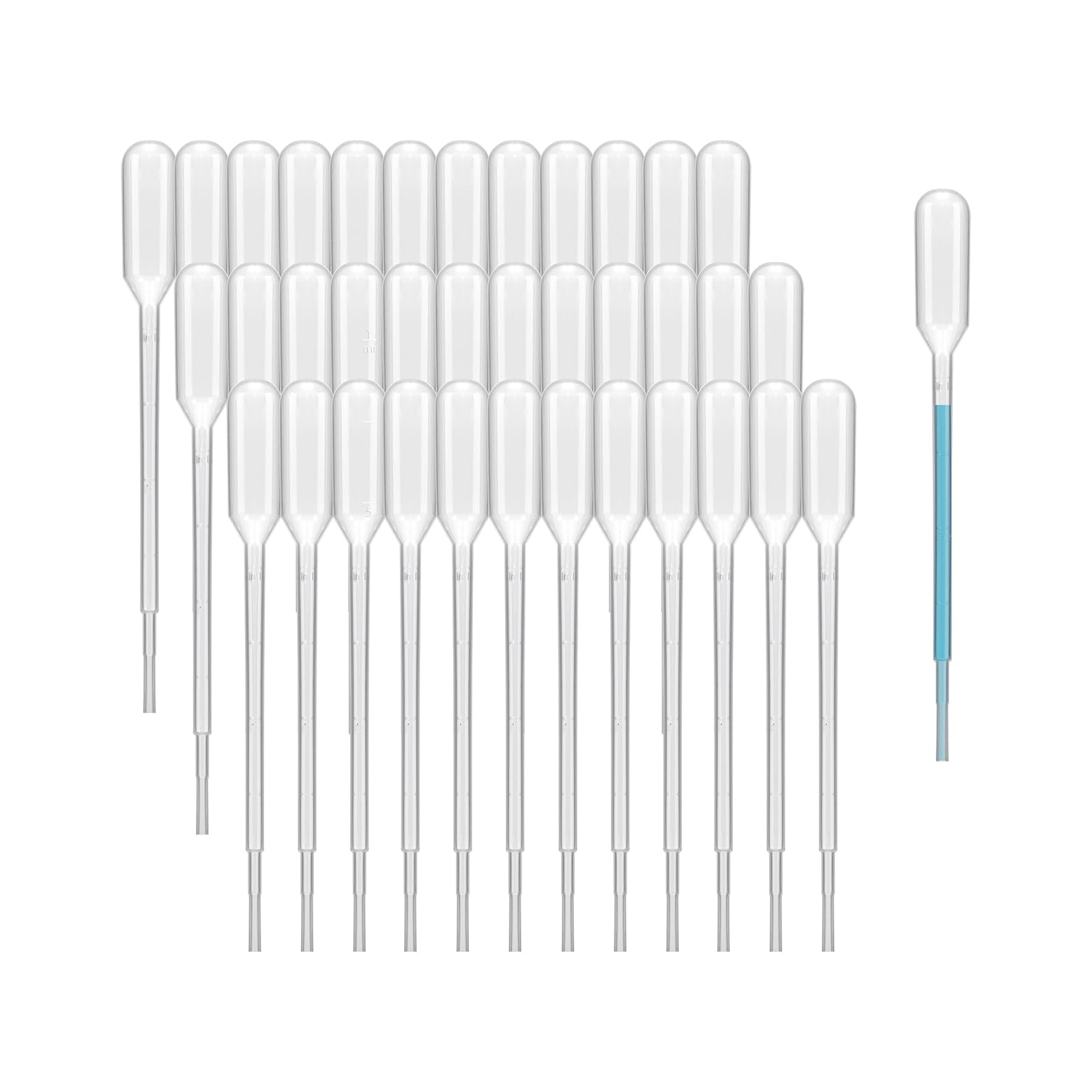 2000 Stück Pipette, Pipetten Plastik 1ml, Transferpipetten, Wiederverwendbare Pipetten, Pipette Kunststoff Mit Skala, Messpipetten für Ätherische Öle Labor Versuch Süßigkeitenformen