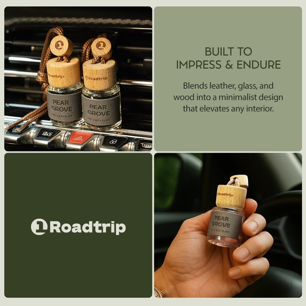 Car Air Freshener - Long Lasting Essential Oils Diffuser - Accessories Gifts for Men & Women - Valentines Day Gifts For Him - Fresh Car Scent Odor Eliminator - Pear Grove 0.27FL OZ/8ML - Image 5