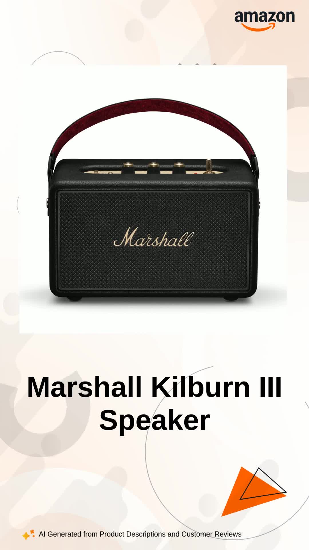 Marshall Kilburn III Portable Bluetooth Speaker with 50+ Hours of
