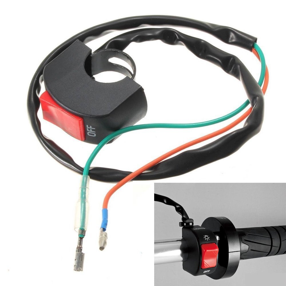 Interruttore Faro Per Moto Da 25mm - Impermeabile In Acciaio Per Manubrio, Con Luce Rossa - Foto 2