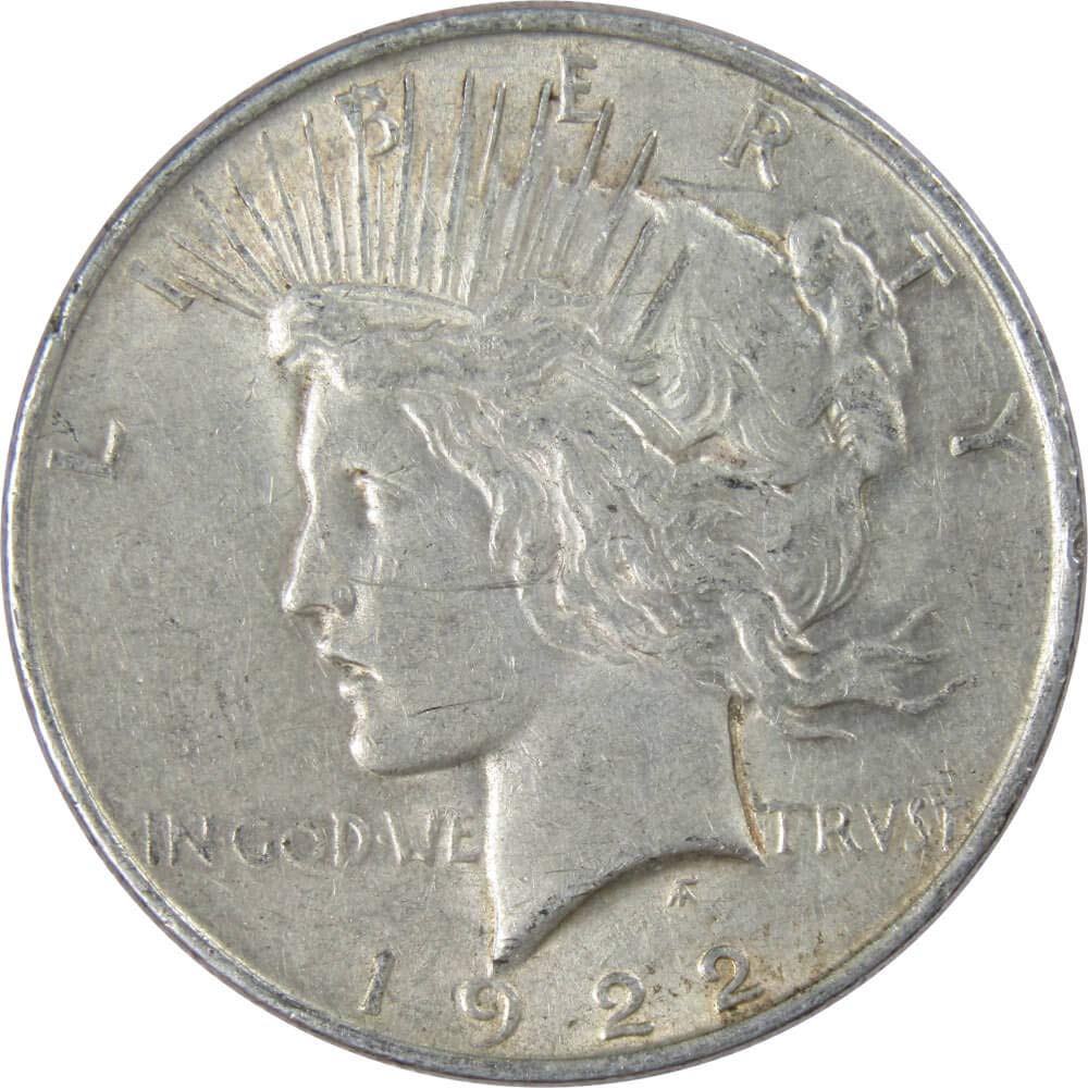激レアG-RAP FATAL FRESH CURRENCY 1922-S Peace Silver Dollar Huge Crack-Pilled OBV/REV Lamination