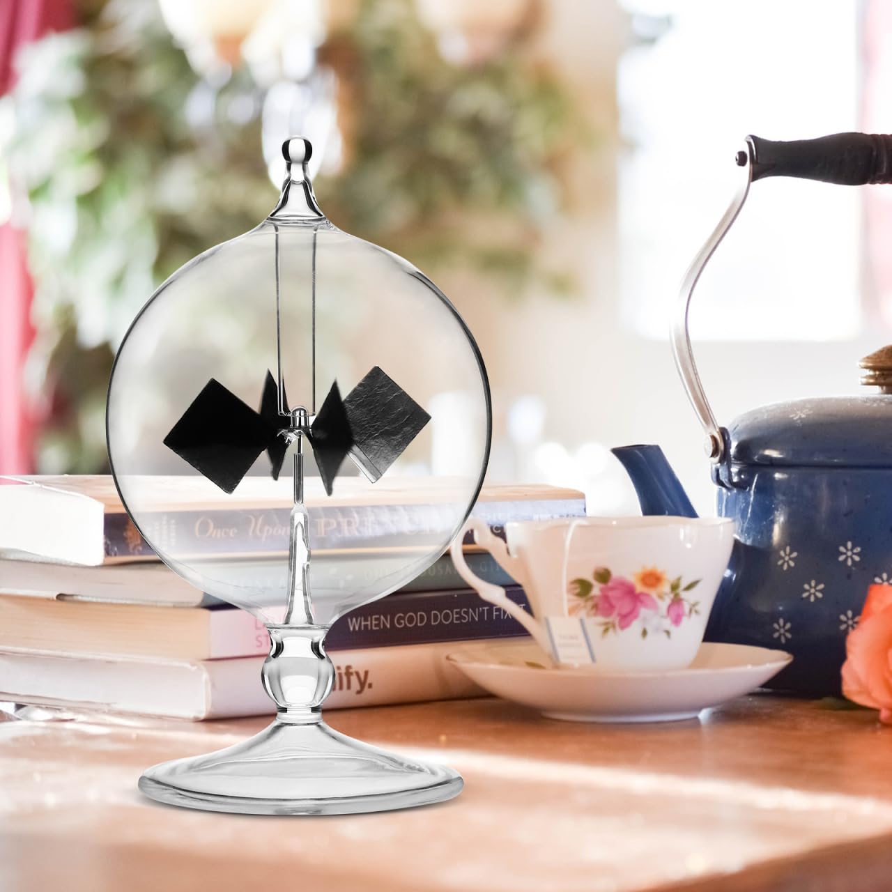 iplusmile Crookes Crystal Solar Solar Solar Potencia Solar Cristal de Viento Spinning Vile de Viento de Cristal para la decoración de Escritorio a
