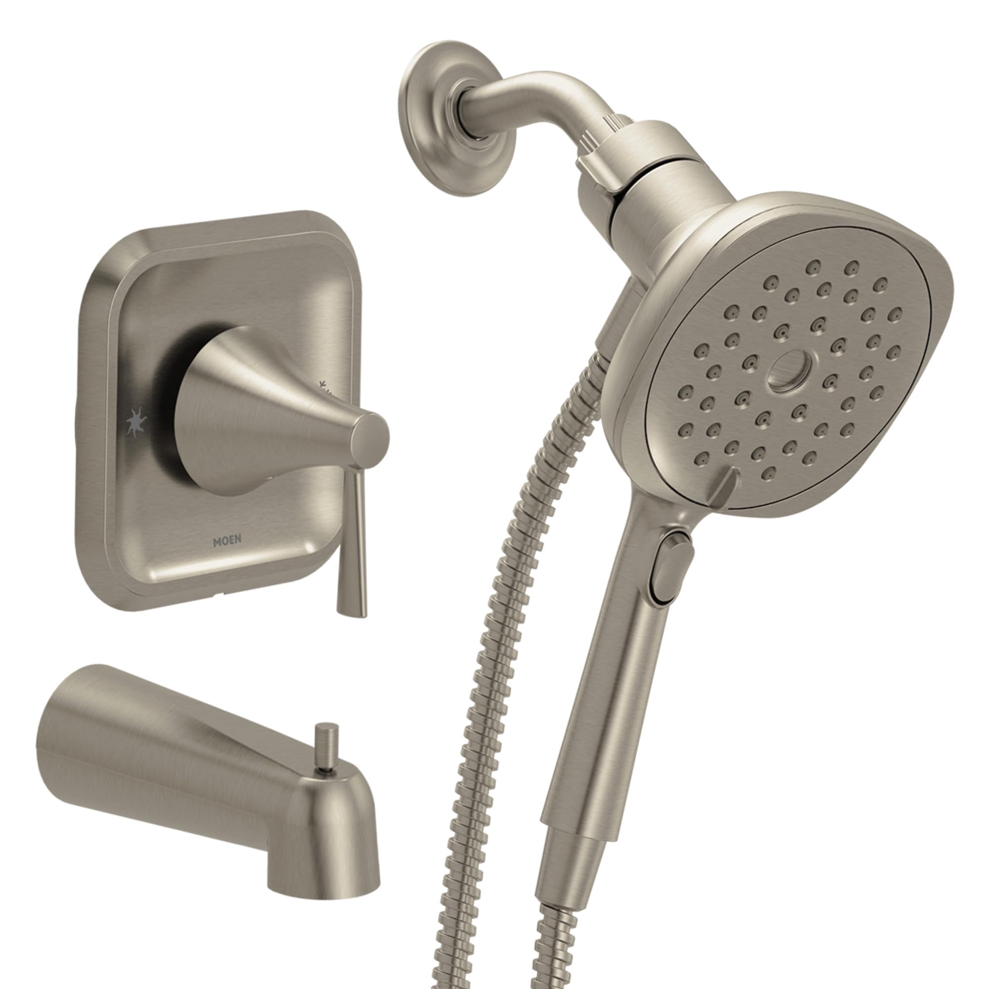 Minh Huyền Moen Ronan Spot Resist Brushed Nickel Single-Handle Modern Tub and