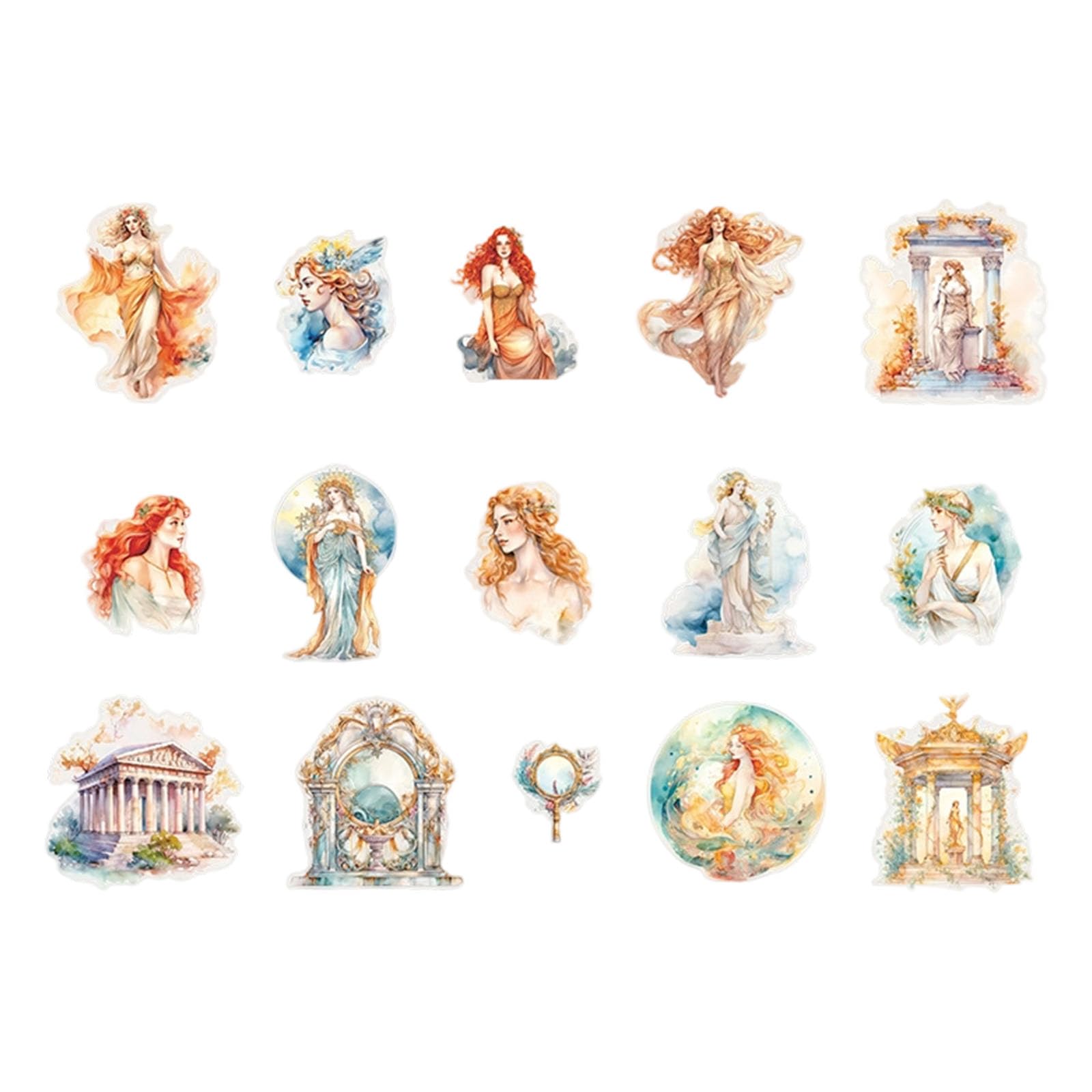YROHGKPN European Inspired PET Transfers Waterproof Transfers for Planners and Craft Undertakings PET Substance Album Addons