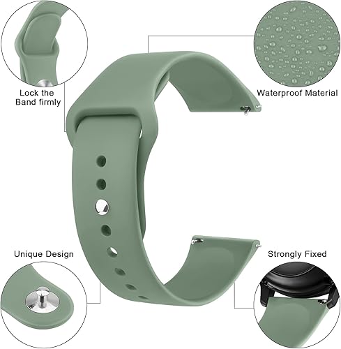 Miniatura 3 de Paquete de 3 correas de silicona para Samsung Galaxy Watch ActiveSamsung Galaxy Active 2 Watch Band 1.575 in 1.732 in mujeres hombres, 0.787