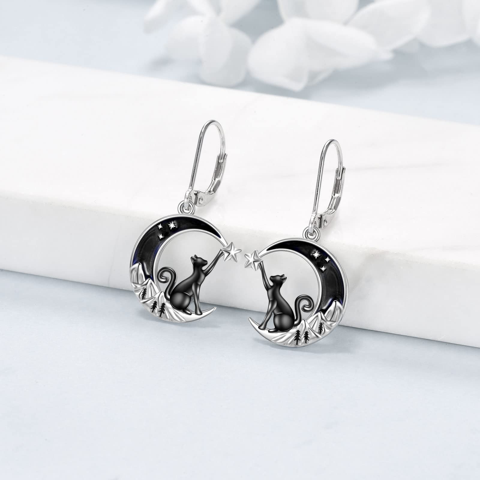 VONALA Keltisch Hängend Ohrringe Sterling Silber, Mond Ohrringe Schmuck Geschenke für Damen und Mädchen