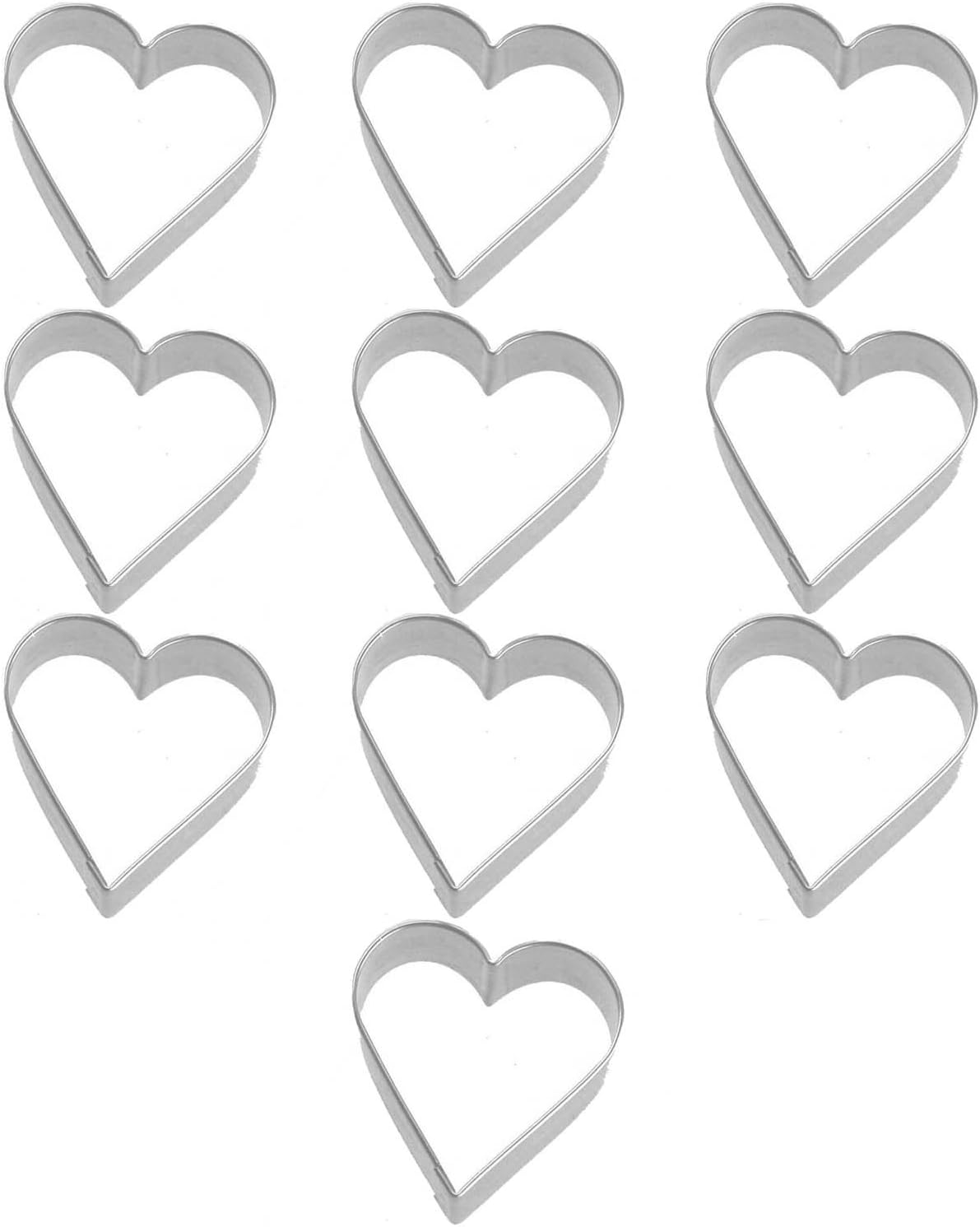 Nagao Cookie Cutter, Stainless Steel, Heart, Small, Set of 10