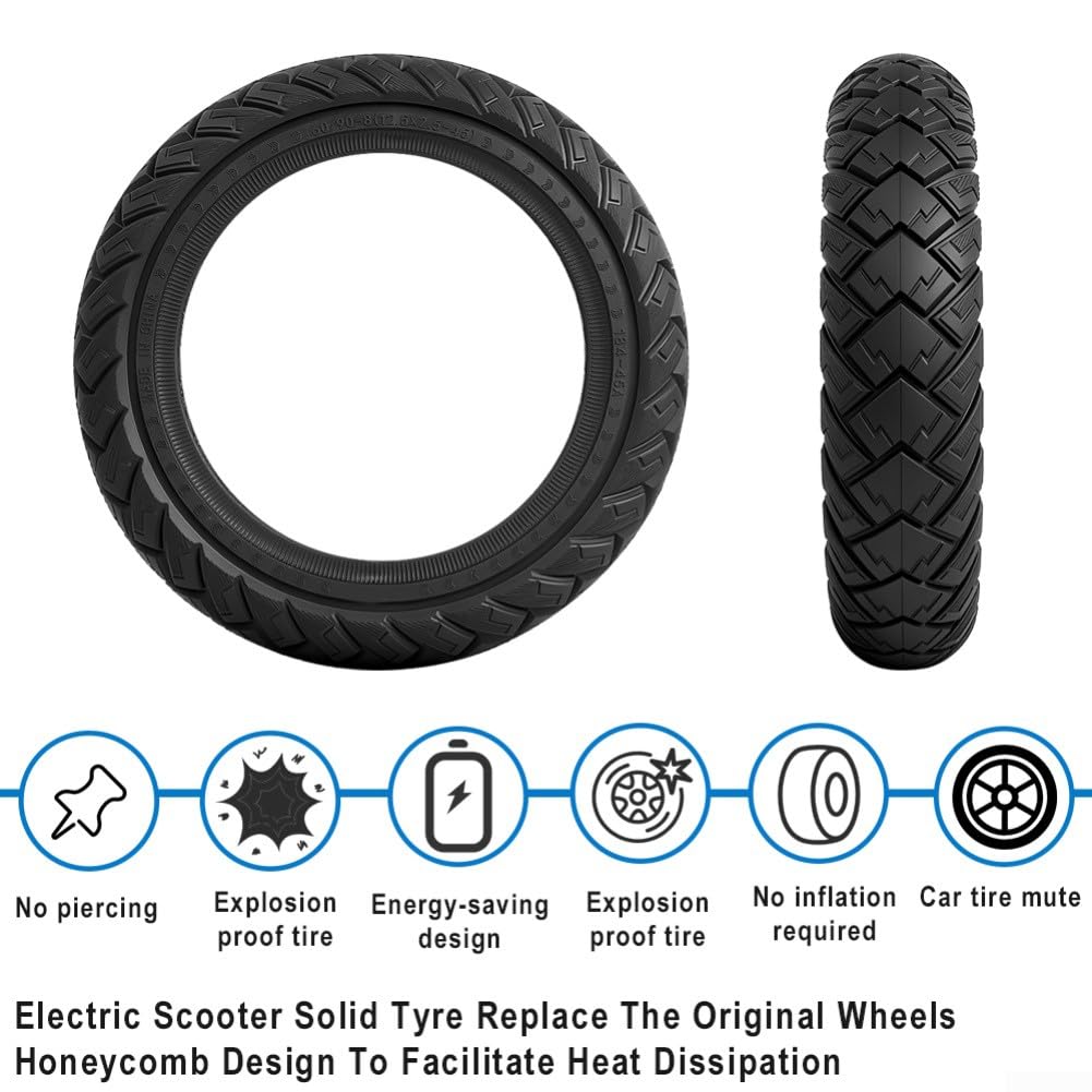 Elektroroller Ersatzreifen 12 Zoll 60/90-8 Vollgummi für Xiao Scooter für 5 Plus mit wartungsarmem Design