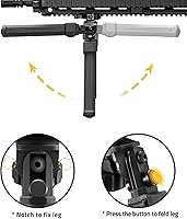 Vista 4 de CVLIFE Rifle Bipod Quick Release Picatinny Bipod for Rifle 360 Degrees Swivel and Tiltable Head Adjustable Height and Foldable Legs for Shooting and