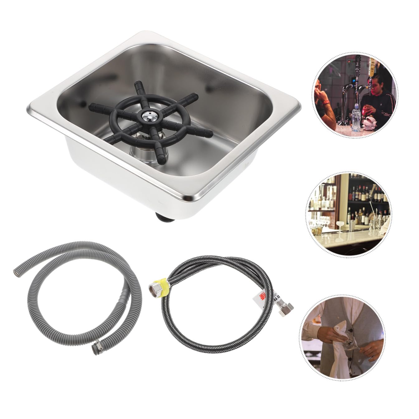 SHINEOFI Sciacquatrice per Bicchieri e Bottiglie Facile Installazione Acqua ad Alta Pressione in Acciaio Inossidabile per Bar e Casa