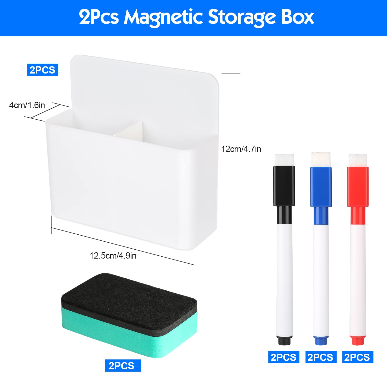 Sinofort 2 Pcs Magnetic Marker Holder, Dry Erase Marker Holder - Image 2