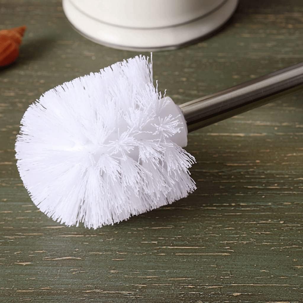 Cepillo Inodoro Escobillas de baño de cerámica, Mango de Acero Inoxidable, escobilla de baño de pie, Limpiador de Inodoro, Cepillo y Soporte, Limpieza Profunda Diseño único